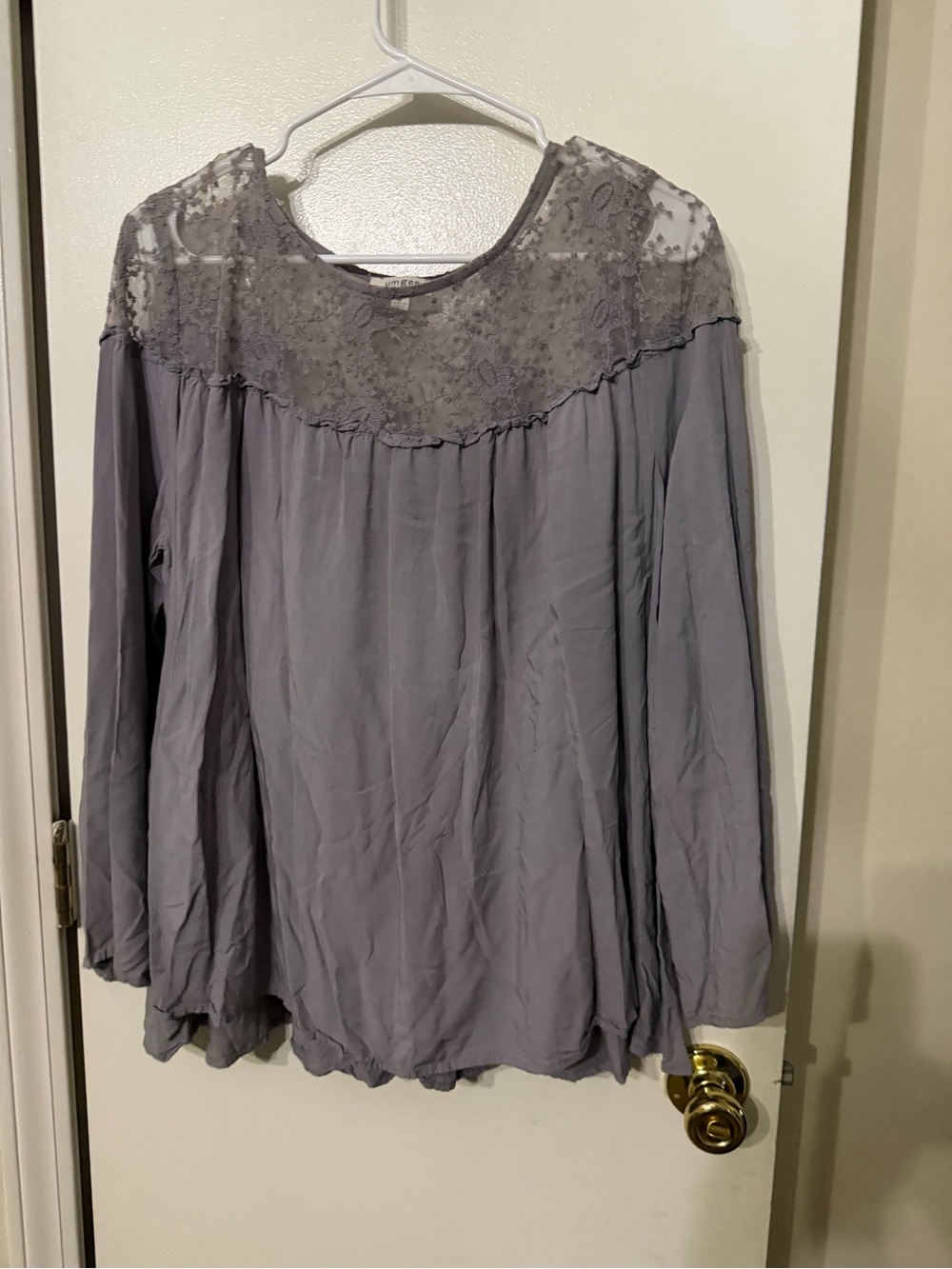 Umgee Long-Sleeve Blouse - Gray